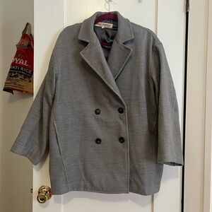 Free people grey boxy coat